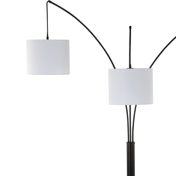 Barrie 78.5" Mid-Century Modern Head-Adjustable Iron LED Arc Floor Lamp - JONATHAN Y